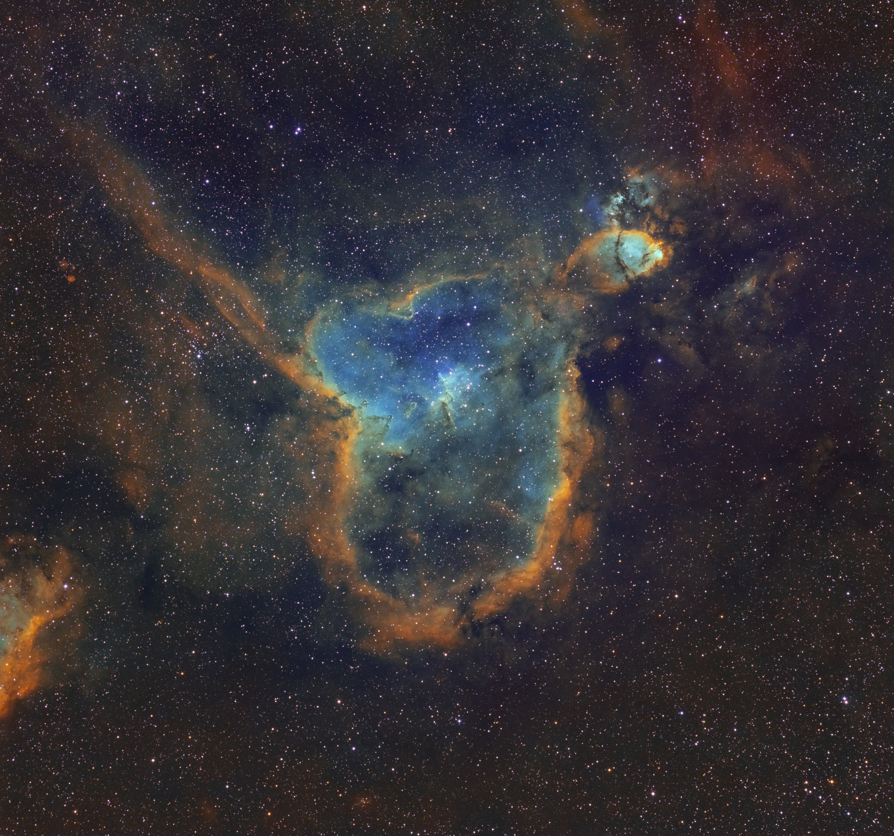 Heart Nebula, Hubble Palette